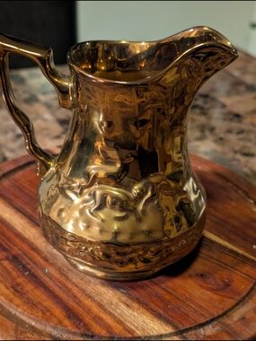 1950s Mid Century Vintage Wade Cooper Luster Pitcher with Deer 5 1/2 x 5 England